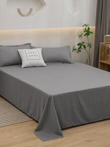 3入組/套素色床單套裝不附帶極簡風格織物床單套裝適用於家庭 - 淺灰色 - 查看 1
