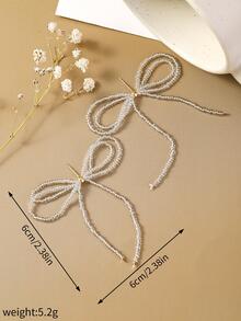 1pair Exquisite & High-end Bowknot & Tassel Dangle Earrings, Fashion & Versatile & Fresh Earrings