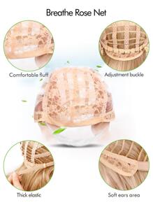 80年代金色鲻鱼头假发，带刘海，适合70年代迪斯科嬉皮士派对，长款女士假发，80、90年代摇滚派对装扮，耐热合成纤维，70年代假发 - 亞麻金 - 查看 8