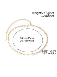 2 Chiếc Nữ Vintage Đơn Giản Ngọc Trai Giả Trang Trí Nhiều Lớp Dây Thắt Lưng Dành Cho Thường Ngày, Đi Biển, Kỳ Nghỉ - Vàng - Xem 5