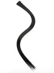 8 片彩色夹式接发，20 英寸长直发，夹式合成假发，万圣节角色扮演装扮时尚派对圣诞节狂欢节音乐节新年礼物（白色） - 黑色 - 查看 7