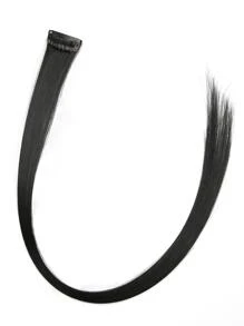 8 片彩色夹式接发，20 英寸长直发，夹式合成假发，万圣节角色扮演装扮时尚派对圣诞节狂欢节音乐节新年礼物（白色） - 黑色 - 查看 6