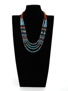 一件誇張的尼泊爾波西米亞風格多層串珠戒型項鍊,適合女性日常佩戴 - 彩色 - 查看 4
