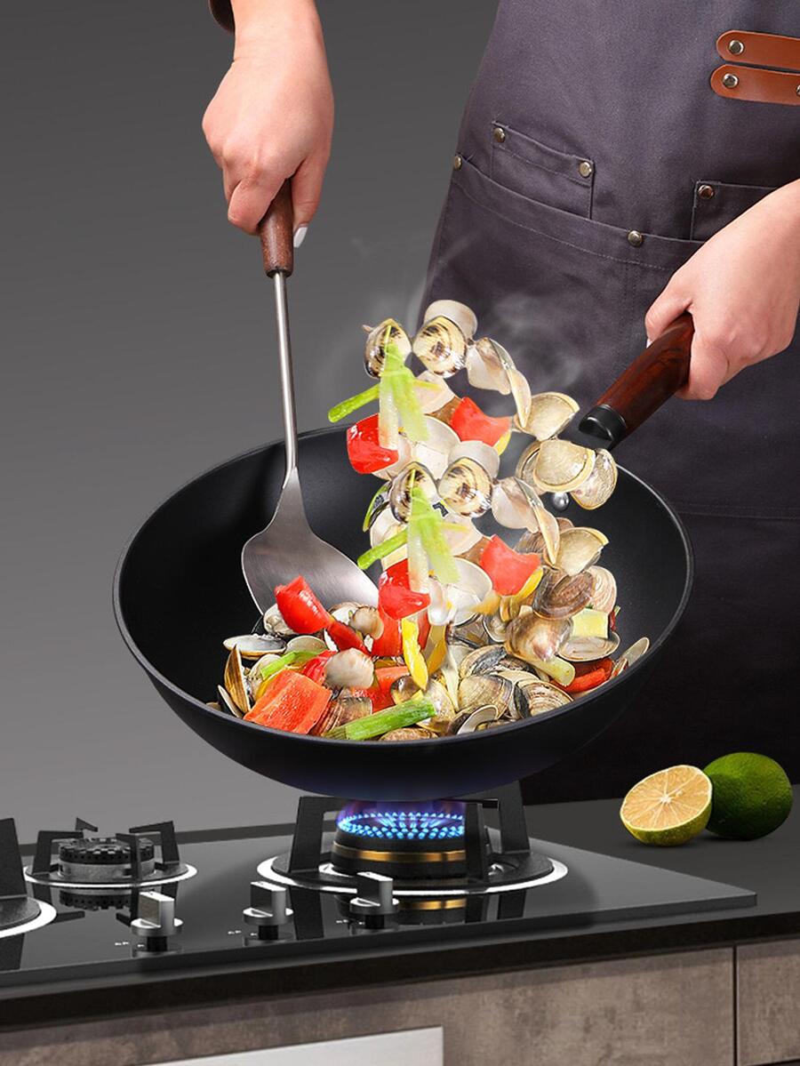 1 pieza Sartén hierro antiadherente - Negro - Ver 1