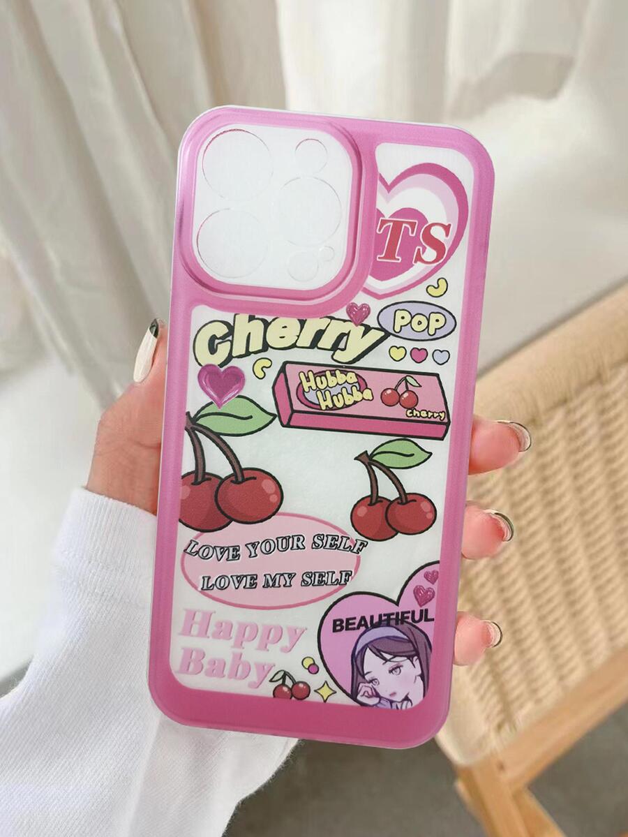 Vỏ điện thoại silicon họa tiết Cherry & Figure - Nhiều màu - Xem 1