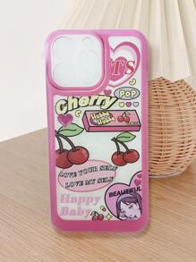 Vỏ điện thoại silicon họa tiết Cherry & Figure - Nhiều màu - Xem 2