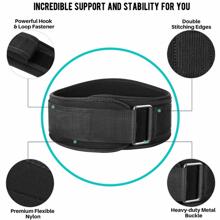 1pc Sports Weightlifting Belt - Black - View 4