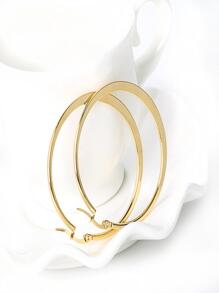 Hoa tai dạng vòng lớn bằng kim loại phóng đại thời trang dành cho nữ, phong cách cá tính - Vàng - Xem 2