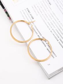 Hoa tai dạng vòng lớn bằng kim loại phóng đại thời trang dành cho nữ, phong cách cá tính - Vàng - Xem 5