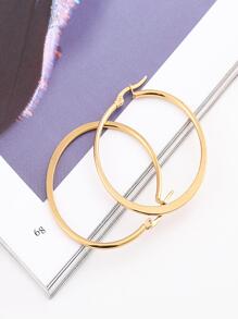 Hoa tai dạng vòng lớn bằng kim loại phóng đại thời trang dành cho nữ, phong cách cá tính - Vàng - Xem 6