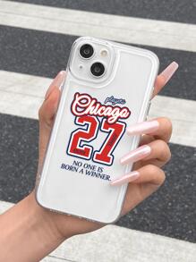 Letter Graphic Clear Phone Case - Multicolor - View 1
