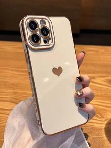 愛心圖案手機殼 - 米色 - 查看 3