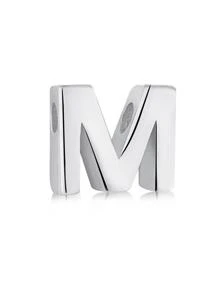 1入組縮寫字母A-Z吊墜或者Love心形墜飾或者裸鏈條樣式項鍊DIYS925純銀珠寶製作母親節情人節生日禮物適合女士 - 銀色 - 查看 10