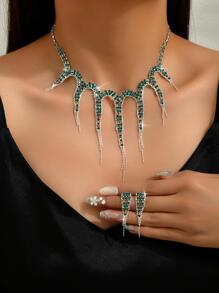 Dark Green Jewelry Set - Dark Green - View 1