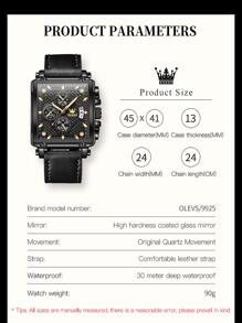 OLEVS. Relojes de Cuarzo Negro Casual Elegante Glamour Vintage Negocio Miedoso - Negro - Ver 10