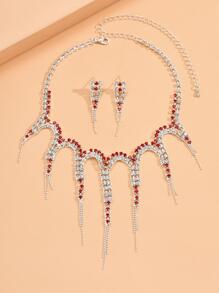 Set joya rojo con blanco - Rojo y blanco - Ver 2