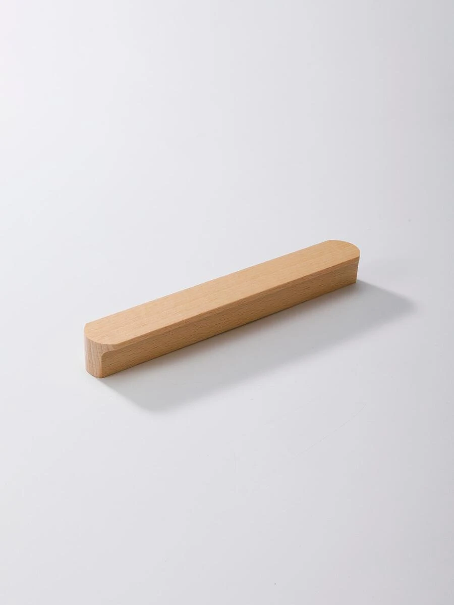 1入組現代和簡約風格木柄抽屜把手,櫥櫃門把手,櫥櫃旋鈕 - 棕色 - 查看 1