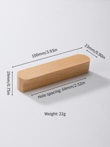 1入組現代和簡約風格木柄抽屜把手,櫥櫃門把手,櫥櫃旋鈕 - 棕色 - 查看 3
