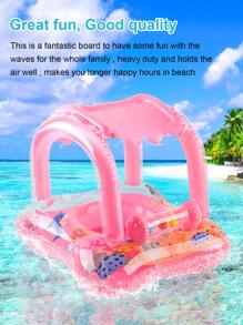 1 pieza Aro de natación para niños con decoración de campana con diseño de vida marina con dosel para piscina