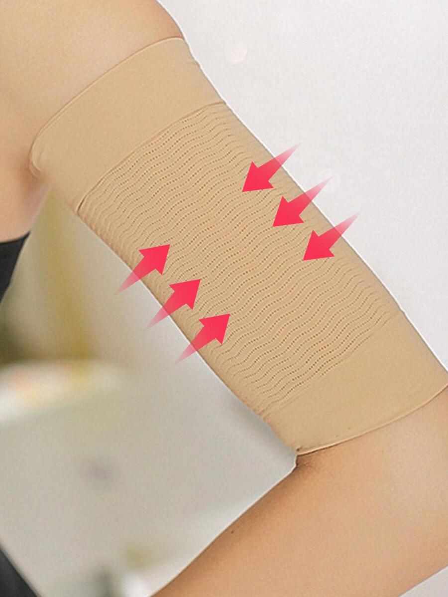 Manga del brazo, 420D Mangas negras para las piernas y mangas para los brazos Protección solar Manga envolvente para el brazo - Beis - Ver 1