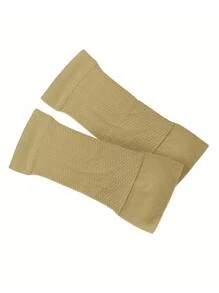 Manga del brazo, 420D Mangas negras para las piernas y mangas para los brazos Protección solar Manga envolvente para el brazo - Beis - Ver 4