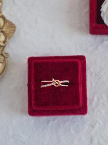 BALMORA Anillo Vintage De Plata S925 Con Sencilla Circonita Cúbica Dorada Rosa Para Mujeres Y Niñas Con Un Encantador Estilo Retro De Doble Nudo Elegante Para Bodas Y Compromisos. Un Pequeño Declaración Elegante Y Regalo De Joyería Para Novias.