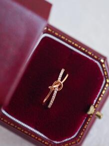BALMORA Anillo Vintage De Plata S925 Con Sencilla Circonita Cúbica Dorada Rosa Para Mujeres Y Niñas Con Un Encantador Estilo Retro De Doble Nudo Elegante Para Bodas Y Compromisos. Un Pequeño Declaración Elegante Y Regalo De Joyería Para Novias.
