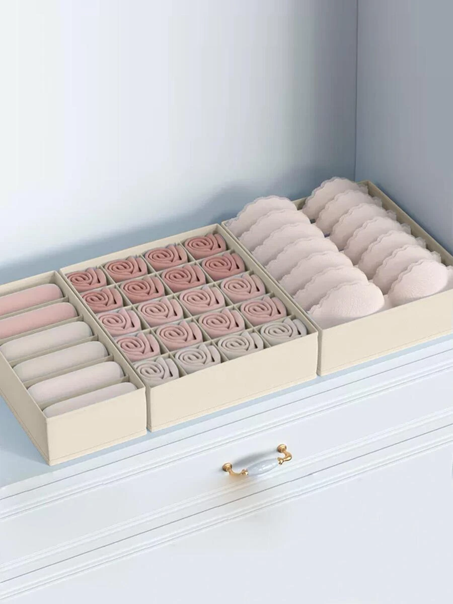1 Gói Hộp đựng đồ lót màu trơn, Hộp đựng tất không dệt màu be, Đồ lót tủ quần áo, Áo ngực, Tất, Cà vạt, Hộp đựng khăn lụa, Hộp đựng đồ trang trí tủ quần áo Trang trí lễ hội Trang trí phòng Trang trí nhà Trang trí phòng ngủ Trang trí phòng ngủ, Hộp đựng đồ, Hộp đựng đồ, Đồ lưu trữ tại nhà, Áo phông trắng nữ, Quần đen nữ, Quần áo mùa đông cho nữ, Váy, Quần áo mùa đông cho nữ, Váy cho phụ nữ thanh lịch, Áo sơ mi trắng cho nữ, Tay dài, Bộ đồ liền quần màu trắng cho nữ, Váy mùa xuân cho nữ, Trang phục mùa xuân cho nữ, Mùa xuân, Quần áo mùa xuân, Tối giản, Áo mùa hè - Màu be - Xem 1