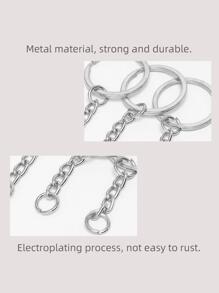 60/30 件金属钥匙扣，简约时尚，适合日常休闲使用，礼物纪念品，汽车配件包饰，学校可爱哥特 Y2k 包饰，带身份证夹的挂绳，汽车配件包饰，圣诞节 - 銀色 - 查看 4