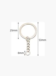 60/30 件金属钥匙扣，简约时尚，适合日常休闲使用，礼物纪念品，汽车配件包饰，学校可爱哥特 Y2k 包饰，带身份证夹的挂绳，汽车配件包饰，圣诞节 - 銀色 - 查看 5