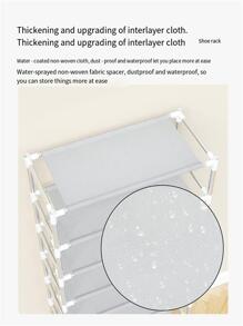 1 pieza Armario a prueba de polvo reforzado 9 capas cuadrícula de 10 zapato almacenamiento ( talla grande ) - Gris - Ver 7