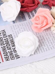 200 Pcs Artificial Rose Flower Heads, 1.97in Stemless Roses Artificial Rose Flower Heads For Crafts Fake Roses Heads Artificial Roses For DIY Craft Wedding Bouquet Party Decoration, Table Centerpiece Decorations, Party Decoration Supplies - 白色 - 查看 3