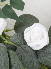 200 Pcs Artificial Rose Flower Heads, 1.97in Stemless Roses Artificial Rose Flower Heads For Crafts Fake Roses Heads Artificial Roses For DIY Craft Wedding Bouquet Party Decoration, Table Centerpiece Decorations, Party Decoration Supplies - 白色 - 查看 4