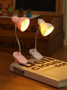 1 pieza Mini luz de libro LED de plástico con batería, luz de lectura con pinza y pilas, brazo ajustable con protección ocular para lectura nocturna, mini lámpara de libro, luz para leer