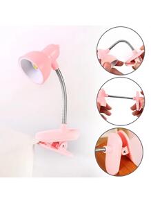 1 pieza Mini luz de libro LED de plástico con batería, luz de lectura con pinza y pilas, brazo ajustable con protección ocular para lectura nocturna, mini lámpara de libro, luz para leer
