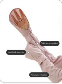 Mangas de brazo seda de hielo protección solar ciclista para verano - Rosa - Ver 4