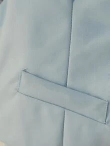 小男童素色襯衫&馬甲和褲子&領結 - 藍色 - 查看 5