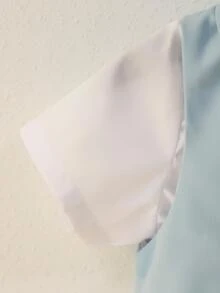 小男童素色襯衫&馬甲和褲子&領結 - 藍色 - 查看 3