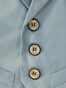 小男童素色襯衫&馬甲和褲子&領結 - 藍色 - 查看 4