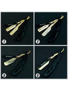 剃鬚刀,1片剃鬚刀除毛鬍鬚修剪工具除毛適合男士女性鬍鬚理髮刮胡刀(刀片) - 拼色 - 查看 4