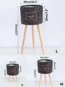 1卷標語圖案植物容器 - 鏽棕色 - 查看 2