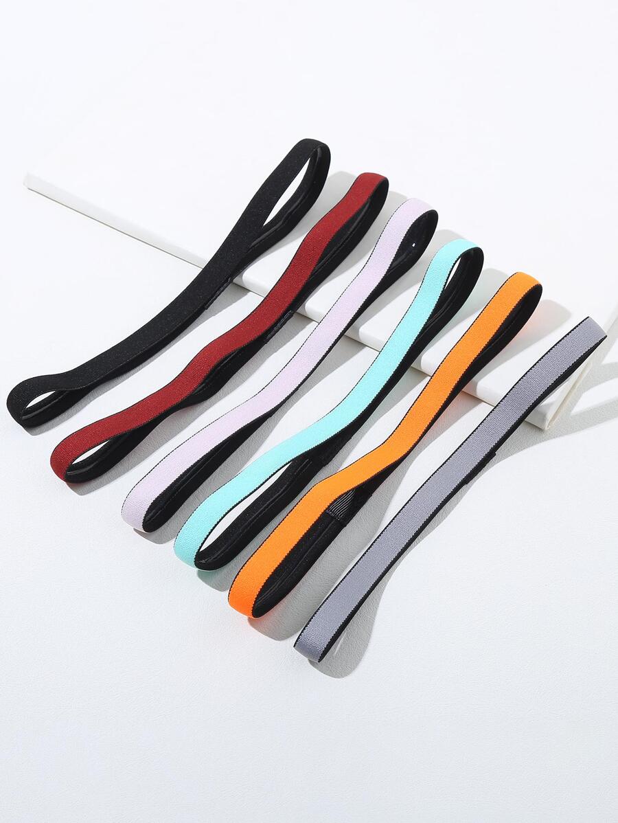 6件装男士极简发带，适合健身、度假、足球、棒球等运动，也可作为礼物赠送。 - 彩色 - 查看 1