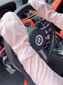 Mangas de brazo seda de hielo protección solar ciclista para verano - Rosa - Ver 1