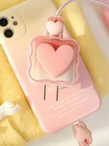 1 bộ bảo vệ cáp dữ liệu trang trí trái tim & nắp đầu sạc - Đỏ - Xem 5