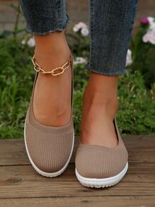 Zapatos cómodos sin cordones - Caqui - Ver 2