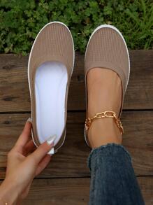 Zapatos cómodos sin cordones - Caqui - Ver 3