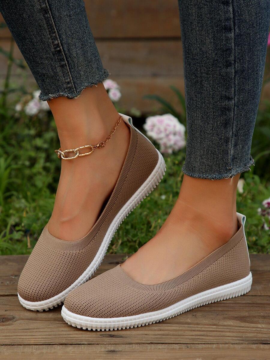 Zapatos cómodos sin cordones - Caqui - Ver 1