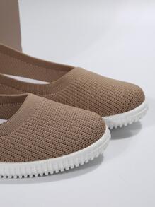 Zapatos cómodos sin cordones - Caqui - Ver 6