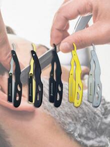 剃鬚刀,1片剃鬚刀除毛鬍鬚修剪工具除毛適合男士女性鬍鬚理髮刮胡刀(刀片) - 拼色 - 查看 6