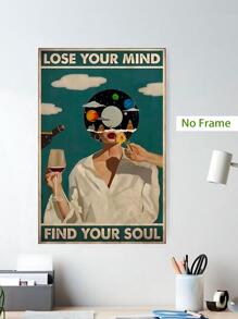 11.8 * 17.7 英寸/15.7 * 23.6 英寸装饰肖像画、墙壁深色肖像画布、客厅卧室艺术挂画、墙壁海报、家居装饰